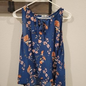 Blue floral blouse